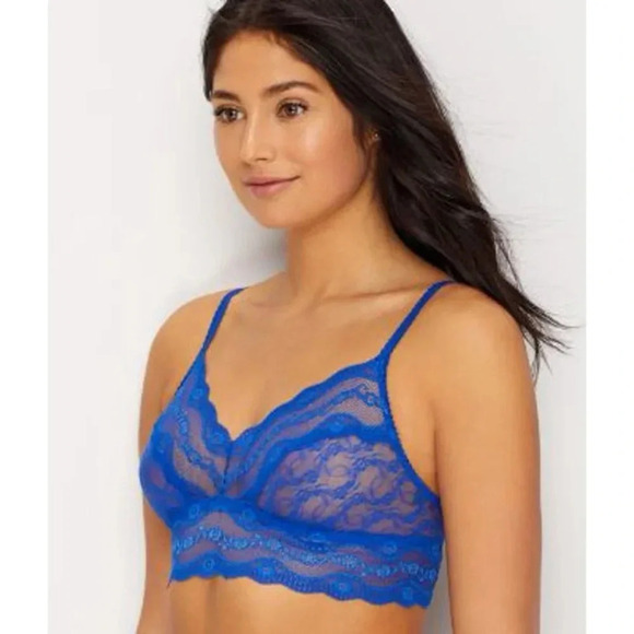 B.tempt'd Lace Kiss bralette and thong set. Royal Blue. XL - Picture 9 of 12